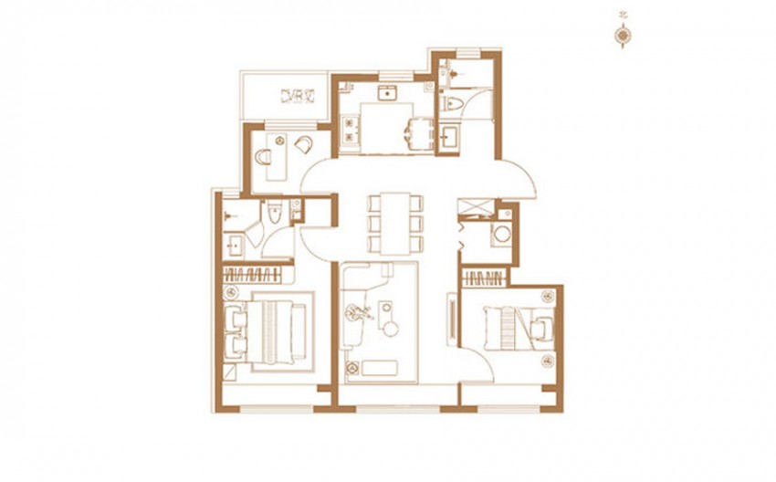 中建长安麓院建面约89平米的户型图