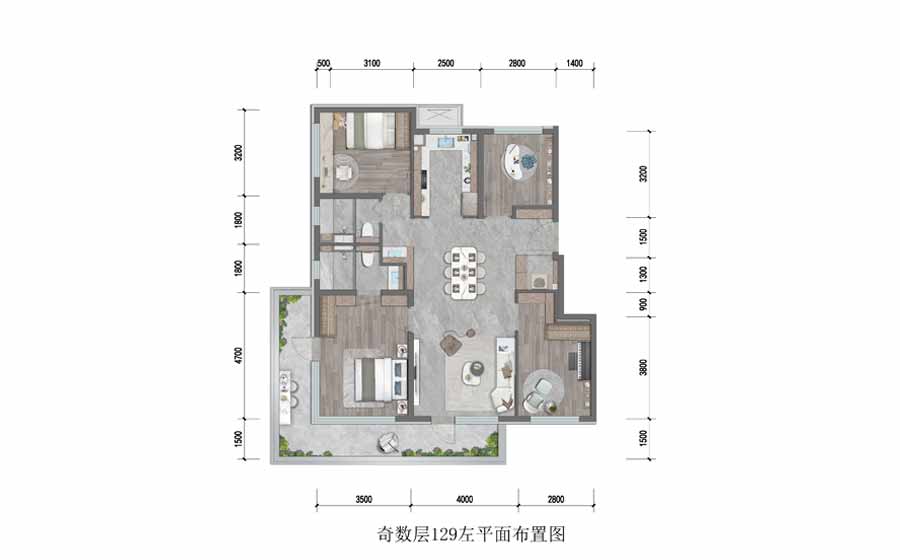 四室两厅两卫龙湖观萃