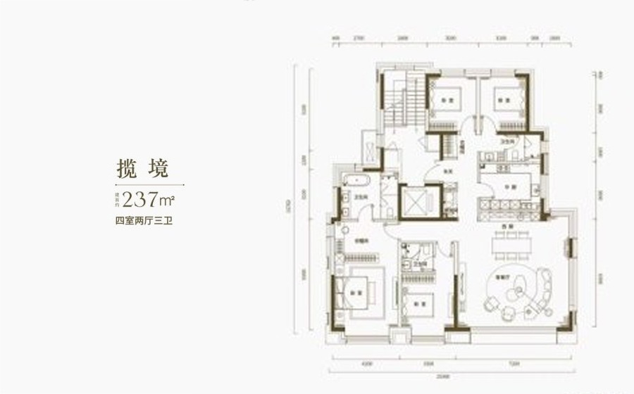 四室两厅三卫印香山